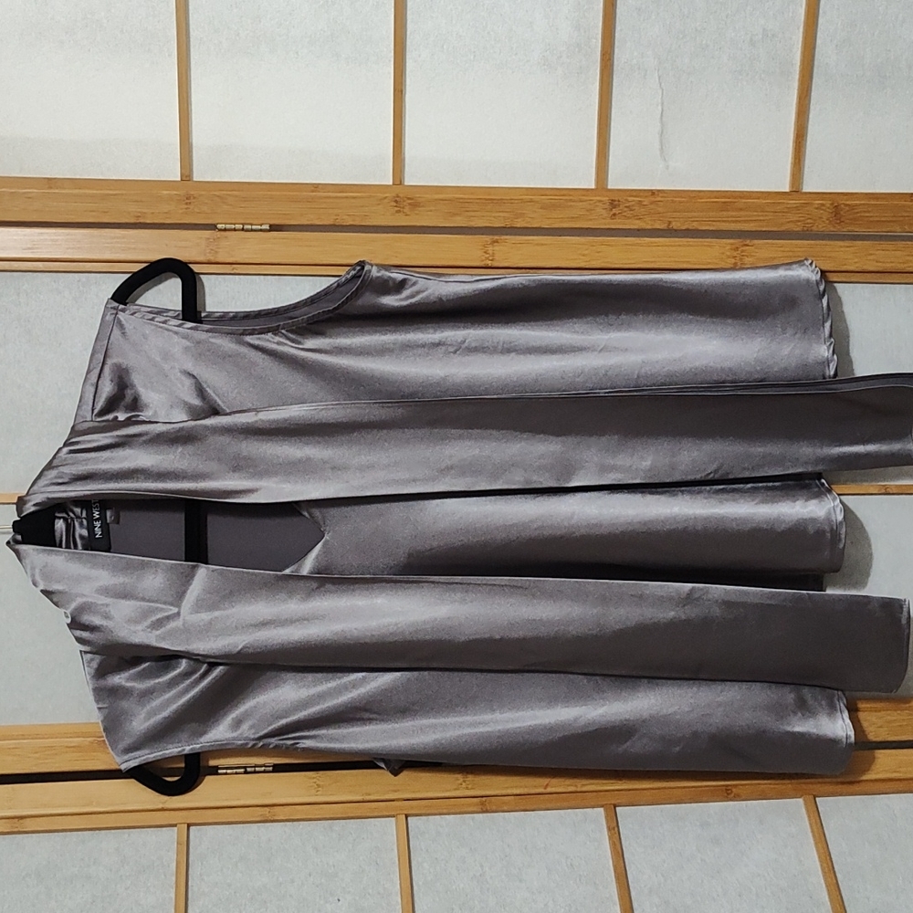 Silver satin vest